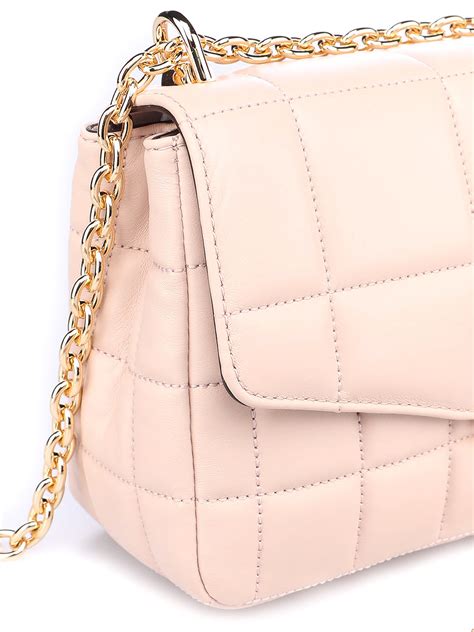 large tan michael kors bag|Michael Kors quilted shoulder bag.